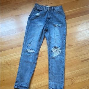 Angel Kiss High-Rise Distressed Jeans